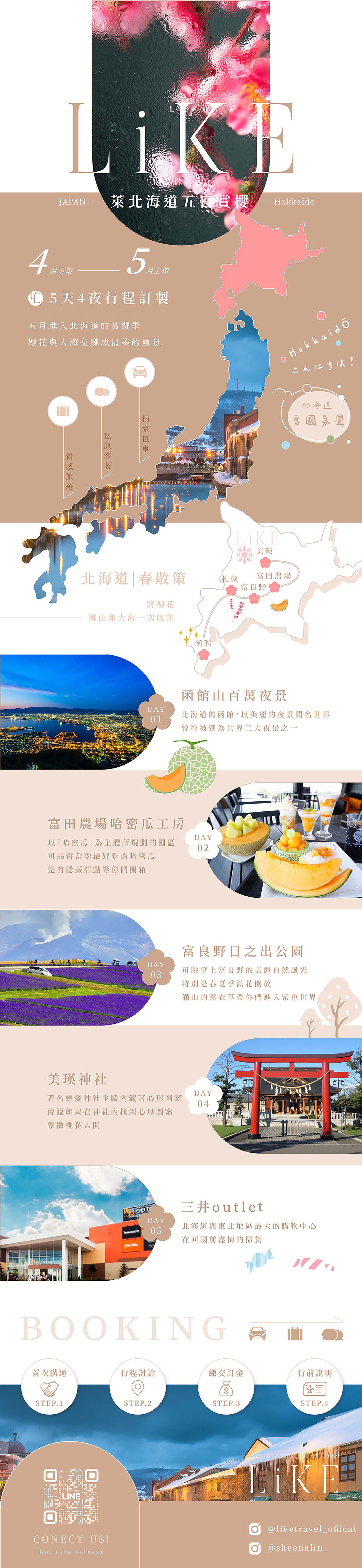 萊北海道五日賞櫻